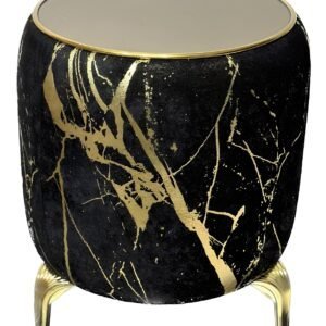 Velvet Puff Ottoman Side Table NZ with mirror top