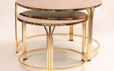 Nesting Tables NZ – Modern Gold, Chrome & Glass Nesting Table Sets